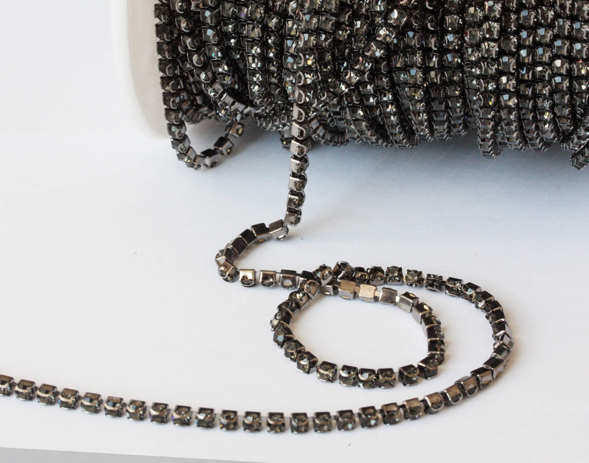 Ланцюжок стразовий Black + Black Diamond